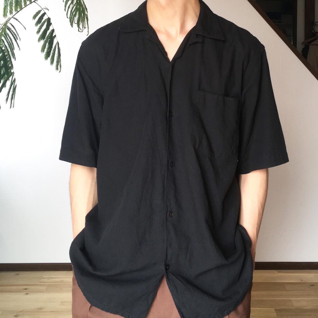 2020SS コモリ ベタシャンオープンカラーシャツ ブラック サイズ1 